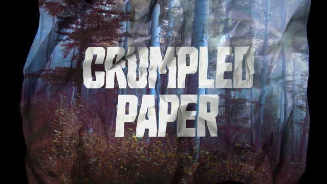 Crumpled Paper Media and Text Transition