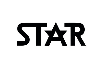 Star Logo design. Letter A with star template. Creative A logo symbol. Vector illustration isolated on white background. Minimalistic logotype. Stylish typographic logo template