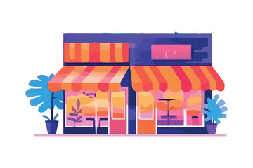 Modern store design with cute awning