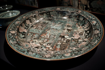 asian style plate insanely detailed intricate details