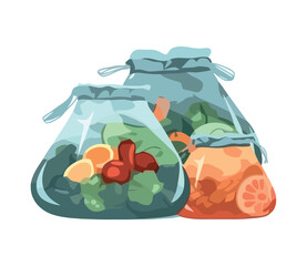 Fresh organic fruits and vegetables in a basket