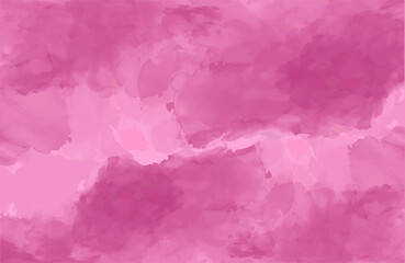 Fuchsia watercolor background.  Stains of color, hand brushed, wet effect. Elegant gradient pattern, vibrant color, vector image.