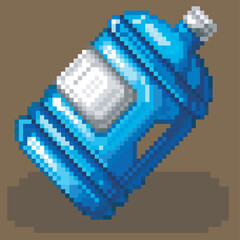 Water gallon pixel art vectorized, water gallon in pixel art format, editable vector.