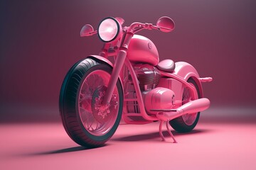 Obraz na płótnie Canvas A 3D rendered pink bike on a plain background. Generative AI