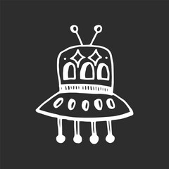 ufo spaceship illustration in black background