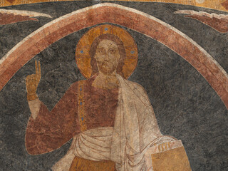Christ pantocrator blessing with his raised hand