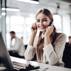 Customer Service Fictional Smiling Beautiful Lady