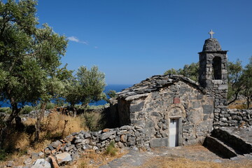 Lonely chapel on the island of Mani