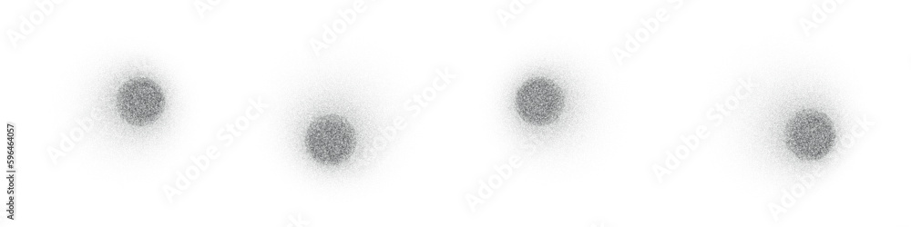 Poster circles with noise texture set. stipple shadows .grain gradient in figures collection. flat vector i