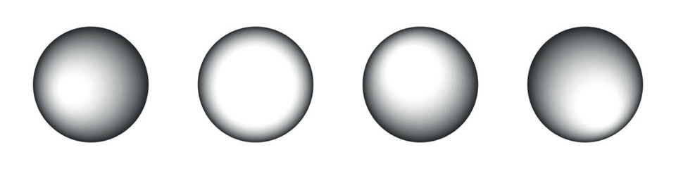 Circles with noise texture set. Stipple shadows .Grain gradient in figures collection. Flat Vector isolated illustration