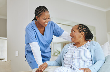 Everythings changing, but Im here for it. Shot of a nurse speaking to her female patient.