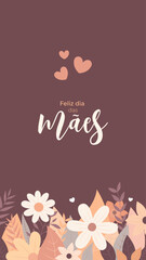 Feliz dia das mães cartão floral. Dia das mães