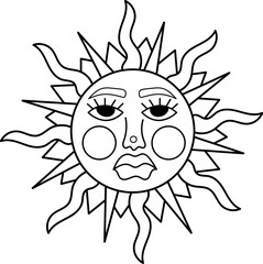 Retro Sun With Face
