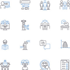Surveys and polls line icons collection. Feedback, Opinions, Statistics, Data, Research, Results, Responses vector and linear illustration. Questionnaires,Samples,Surveys outline signs Generative AI