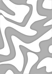 Abstract curved background. Deformed pattern. White, grey colors 