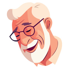 Smiling grandfather with eyeglasses and beard