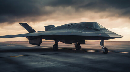 Fototapeta na wymiar Unmanned Combat Air Vehicle, Generative Ai