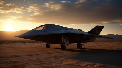 Fototapeta na wymiar Unmanned Combat Air Vehicle, Generative Ai
