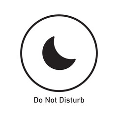 Do Not Disturb Icon . DND Icon Vector Image Illustration . Mobile Phone Icon