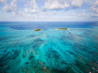 aerial view of san andres island in Colombia, sea of ​​seven colors