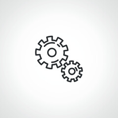 gear icon, cog wheel, engine circle outline icon.
