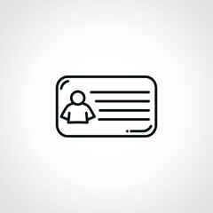 Id card outline icon. Identificationlinear card simple outline icon. id badge icon