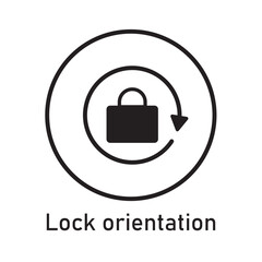 Lock Orientation Icon Vector Image Illustration. Mobile Phone Icon.