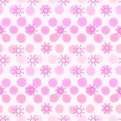 Paint polka dots seamless spots pattern for wrapping paper and fabrics and linens and kids clothes print