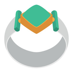 Isolated colored ring icon with diamond Vector