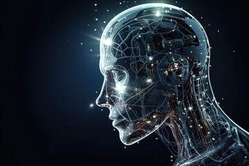 Fototapeta premium futuristic android head 