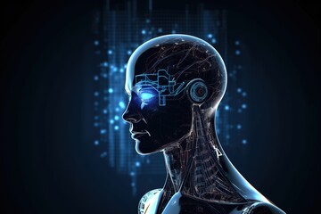 Obraz premium futuristic android head 
