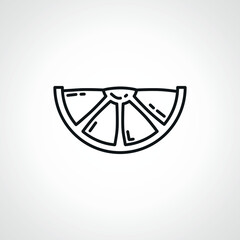 lemon outline icon. slice peel ripe lemon line icon.