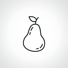 Pear line icon, Pear fruit outline icon