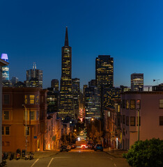 Transamerica Pyramid and Downtown San Francisco at Night