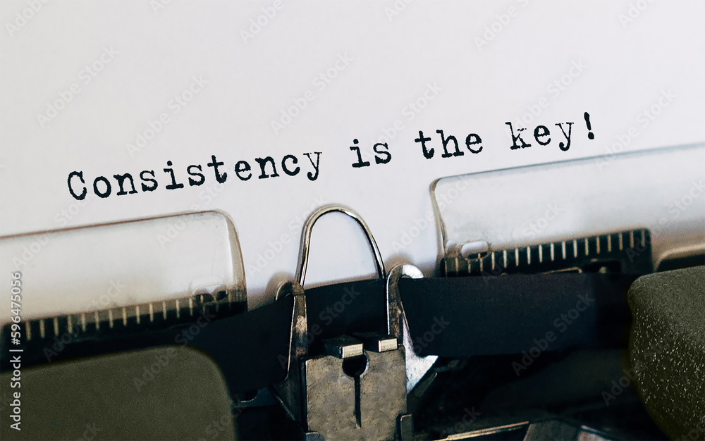 Poster text consistency is the key typed on retro typewriter