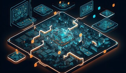 ブロックチェーンで繋がるネットワークを表現