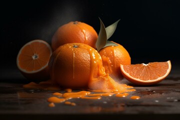 3D model of beta-carotene orange pigment. Generative AI - obrazy, fototapety, plakaty