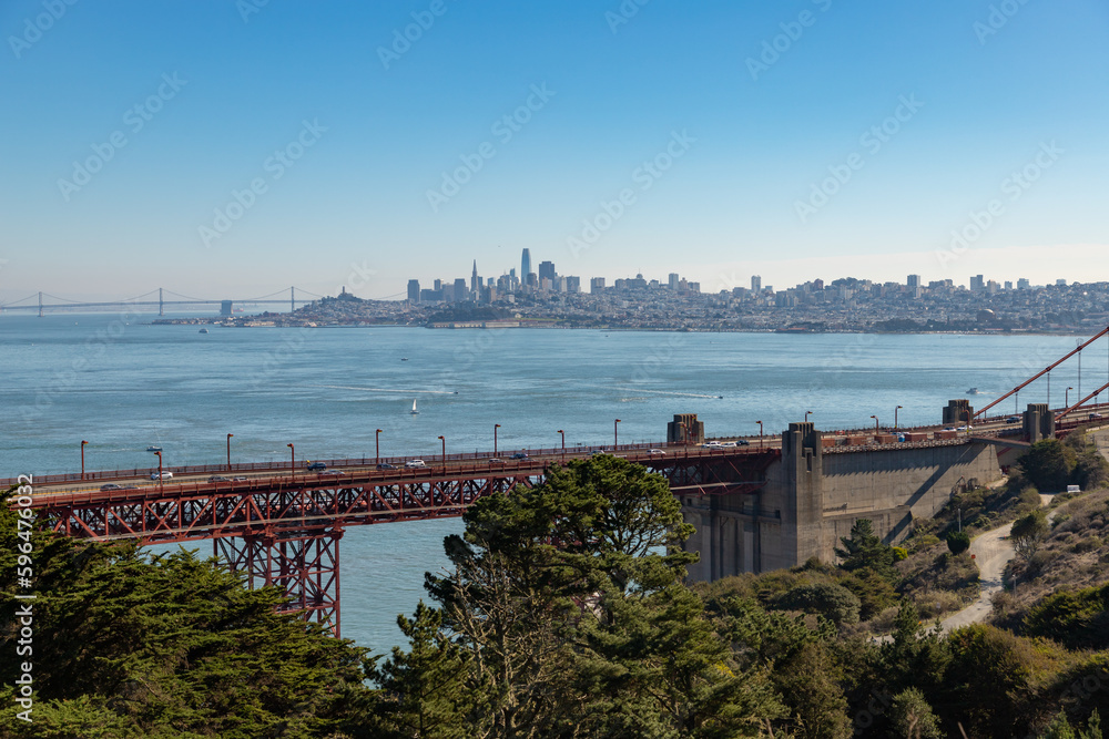 Wall mural Golden Gate Bridge and San Francisco