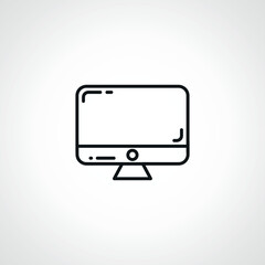 Computer line icon. Computer monitor outline icon, desktop computer icon