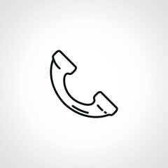 phone line icon, telephone outline icon. handset outline icon