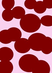 abstract set of deformed circles, pink, burgundy colors 