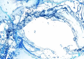 抽象的な青い水しぶきと白背景