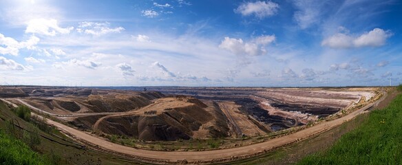 Panorama von einem Braunkohle Tagebau
