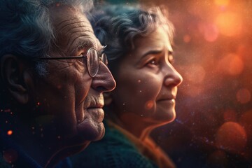 World grandparents day. Grandmother and grandfather. Happy family, fun times with children, cheerful old age. Merry hugs, smiles, joy in the family. Young and old generation. Generative AI