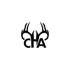 cha hunting minimalist logo design