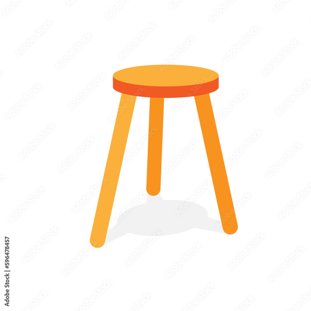 Canvas Prints three-legged stool simple icon. clipart image isolated on white background