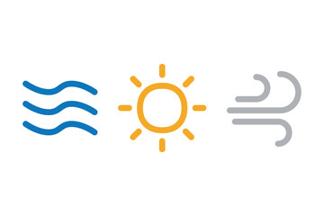 Water Sun Wind energy icon. Clipart image isolated on white background