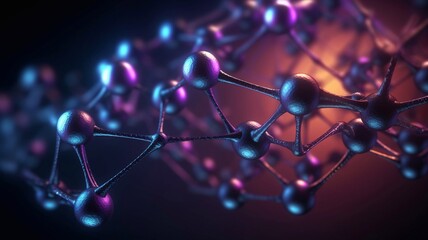 The abstract structure of the molecule and genetic engineering DNA. Generative AI.