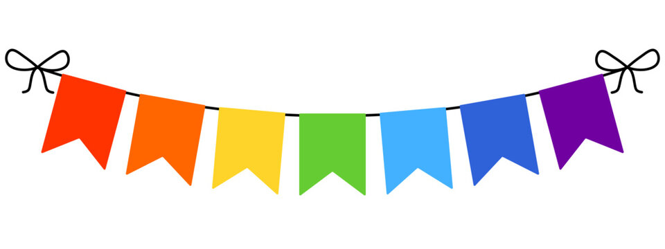 Rainbow bounting banner. Clipart image isolated on white background