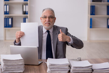 Old male employee and too much work at workplace